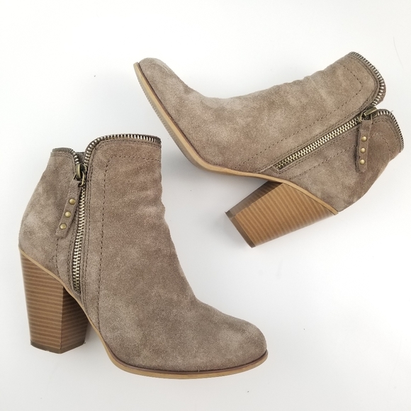 Limelight Shoes - Limelight Kendra Suede Taupe Heeled Boot